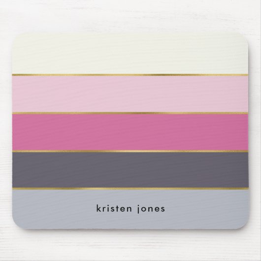 モダンストライプパーソナライズされた マウスパッド (正面)