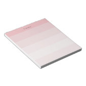 モダンストライプピンク水グラデーション色レイヤ ノートパッド (アングル)