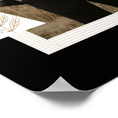 モダンストライプフレームエバーグリーンクリスマスツリーフォト ポスター (角)