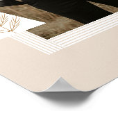 モダンストライプフレームエバーグリーンクリスマスツリーフォト ポスター (角)