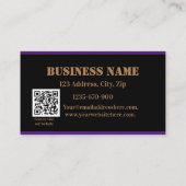 モダンストライプフローラQRコード割引カード 割引カード (裏面)