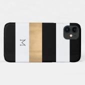 モダンストライプモノグラムの Case-Mate iPhoneケース (裏面(横))