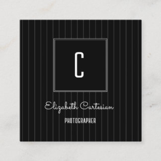 モダンストライプモノグラム |黒の名刺 コーリングカード