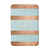 モダンストライプロビンエッグブルー銅風呂マット バスマット (正面縦)