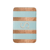 モダンストライプロビンエッグブルー銅風呂マット バスマット (正面縦)