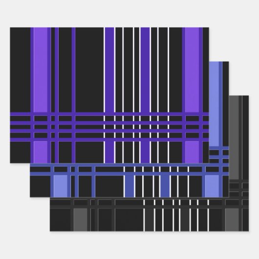 モダンストライプ収集 ラッピングペーパーシート (セット)