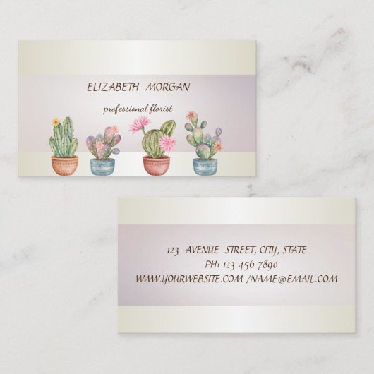 モダンストライプ吸汁性 名刺 (正面/裏面)