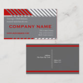 モダンストライプ建築灰色、赤、白 名刺 (正面/裏面)