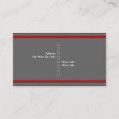 モダンストライプ建築灰色、赤、白 名刺 (裏面)