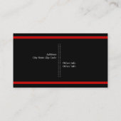 モダンストライプ建築黒、赤、灰色 名刺 (裏面)