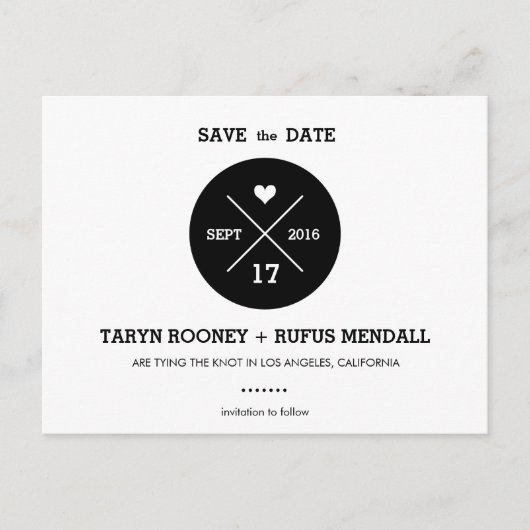 モダンストライプ日付はがきを保存 案内ポストカード (正面)