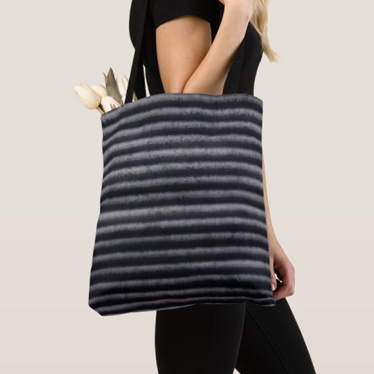 モダンストライプ木炭 トートバッグ