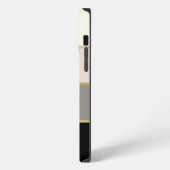 モダンストライプ柄の名前入りデザイン iPhoneケース (左側面)