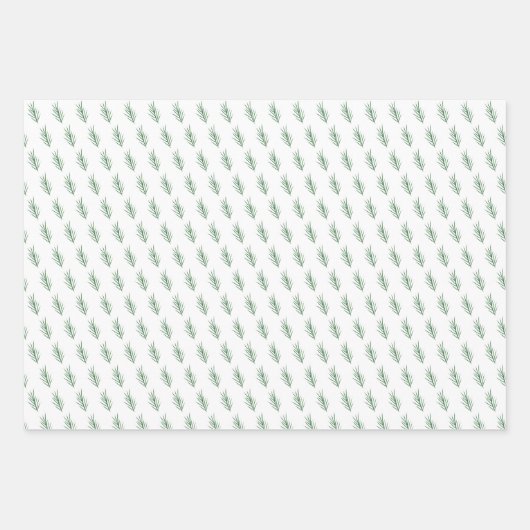 モダンストライプ点と松クリスマス ラッピングペーパーシート (正面2)