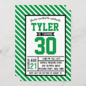 モダンストライプ生男30歳 招待状 (正面/裏面)