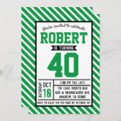 モダンストライプ生男40歳 招待状 (正面/裏面)