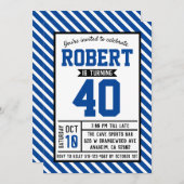 モダンストライプ男性40歳誕生日 招待状 (正面/裏面)