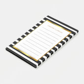 モダンストライプ白黒パーソナライズされた金ゴールド ポストイット (アングル)