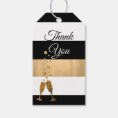 モダンストライプ結婚のメッセージカード ギフトタグ (正面)