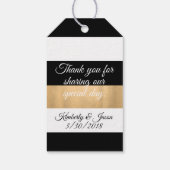 モダンストライプ結婚のメッセージカード ギフトタグ (裏面)