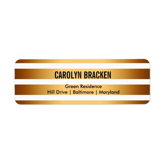 モダンストライプ結婚金ゴールド ラベル (正面)