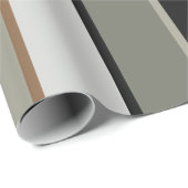 モダンストライプ自然GREEN BLACK BROWN ラッピングペーパー (ロールコーナー)