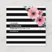モダンストライプ花プロフェッショナルスクエア スクエア名刺 (裏面)