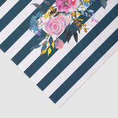 モダンストライプ花柄 薄葉紙 (詳細)