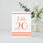 モダンストライプ表の番号（オレンジ） ポストカード (スタンド正面)