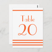 モダンストライプ表の番号（オレンジ） ポストカード (正面/裏面)