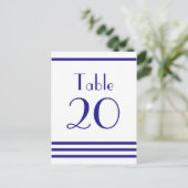 モダンストライプ表の番号（ネイビーブルー） ポストカード (スタンド正面)