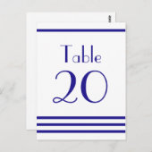 モダンストライプ表の番号（ネイビーブルー） ポストカード (正面/裏面)