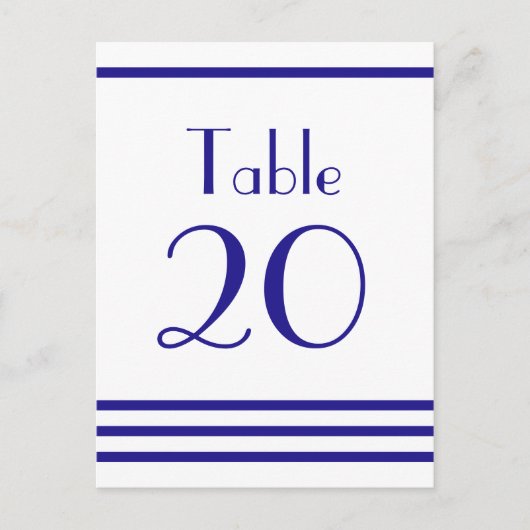モダンストライプ表の番号（ネイビーブルー） ポストカード (正面)