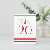 モダンストライプ表の番号（赤） ポストカード (スタンド正面)