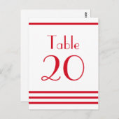 モダンストライプ表の番号（赤） ポストカード (正面/裏面)