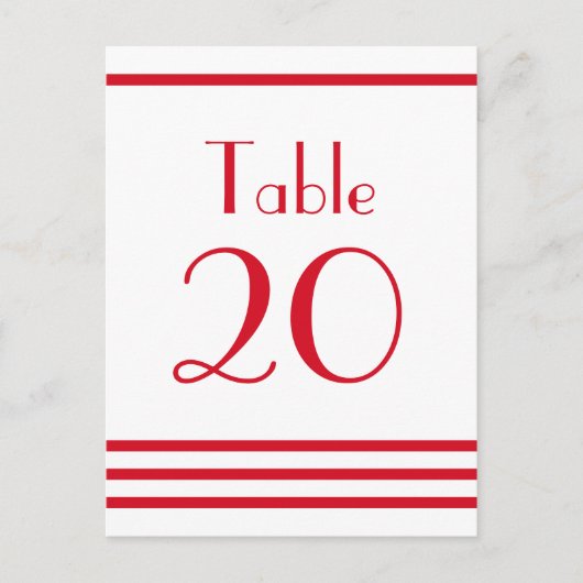 モダンストライプ表の番号（赤） ポストカード (正面)