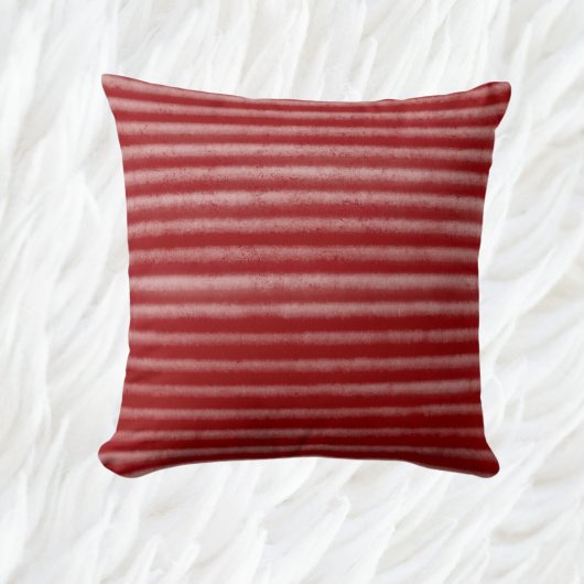 モダンストライプ赤と白 クッション