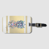 モダンストライプ金ゴールドカラフル ラゲッジタグ (正面横)