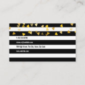 モダンストライプ金ゴールドハートプロフェッショナル 名刺 (裏面)