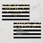 モダンストライプ金ゴールドハートプロフェッショナル 名刺 (正面/裏面)