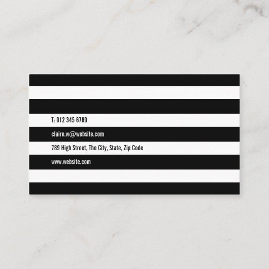 モダンストライプ金ゴールドハートプロフェッショナル 名刺 (裏面)