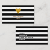 モダンストライプ金ゴールドハートプロフェッショナル 名刺 (正面/裏面)