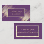 モダンストライプ金ゴールドフレームジュエリーデザイナ 名刺 (正面/裏面)