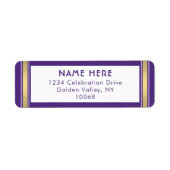 モダンストライプ金ゴールド&ホワイト差出人住所 ラベル (正面)