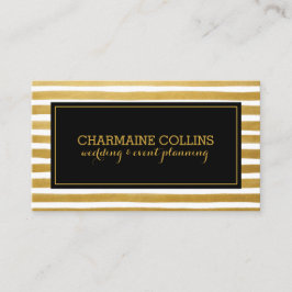 モダンストライプ金ゴールド 名刺