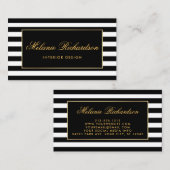 モダンストライプ金ゴールド 名刺 (正面/裏面)