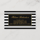 モダンストライプ金ゴールド 名刺 (裏面)