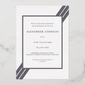 モダンストライプ金ゴールド 箔招待状 (裏面)