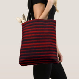 モダンストライプ黒と赤 トートバッグ