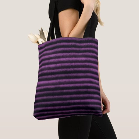 モダンストライプ黒・ピンク トートバッグ